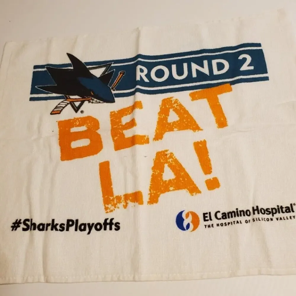 Set of 2 SJ Sharks Hockey Hand towels